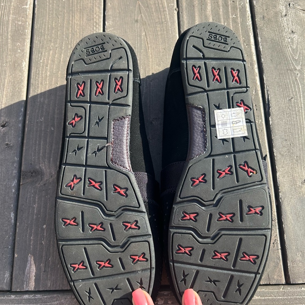 BOBS from Skechers Womens Luxe Fashion Slip-On Flats Black Suede Leather Size 9 - Picture 8 of 10